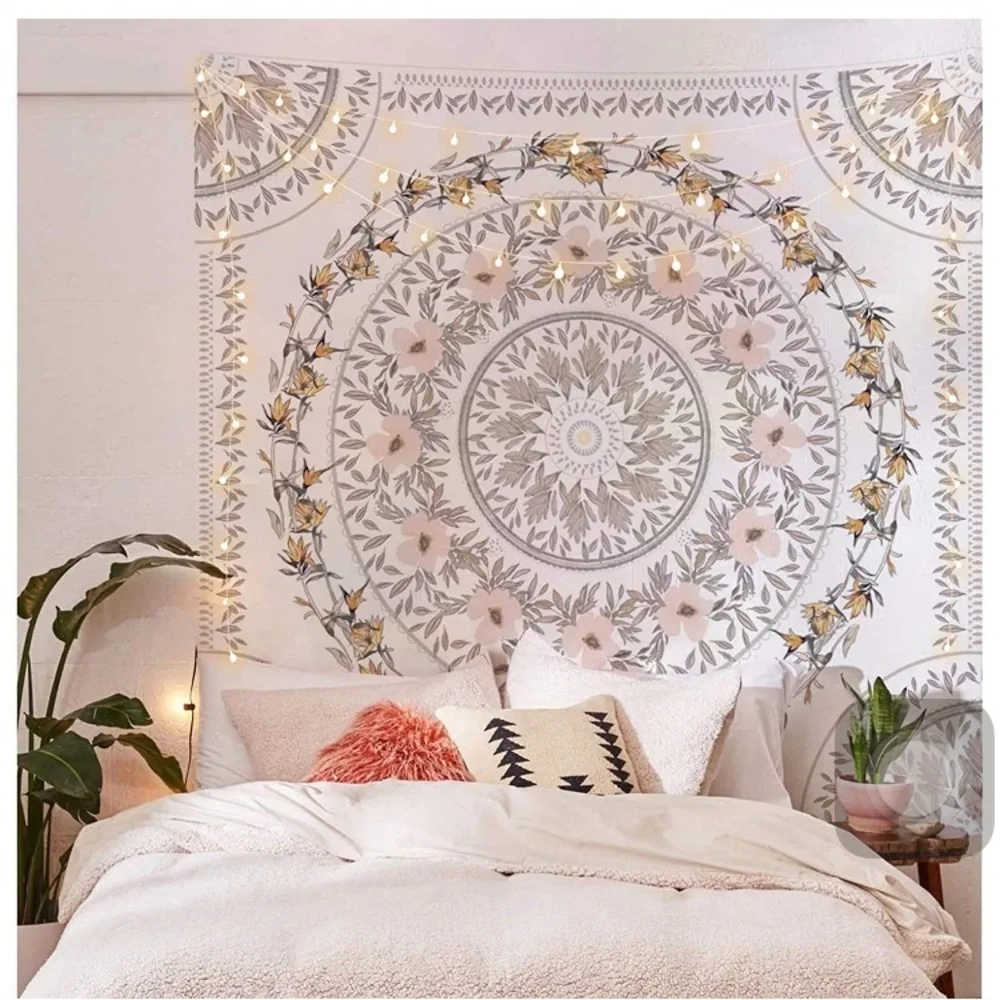 Bohemian/Indie Mandala Floral Pattern Tapestry